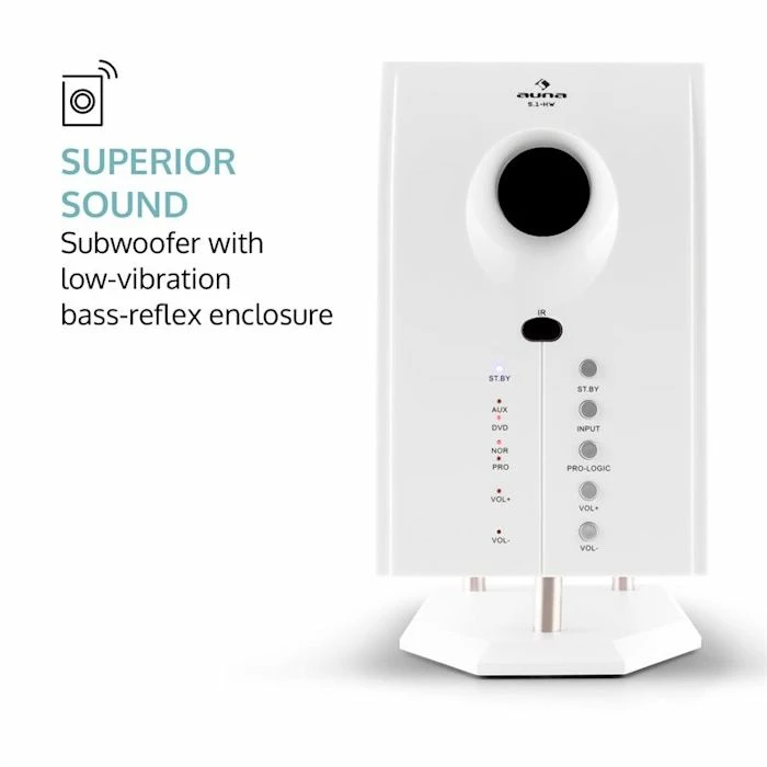 Auna Enceintes HiFi Areal 525 WH Soundsystem 5.1 – Image 5