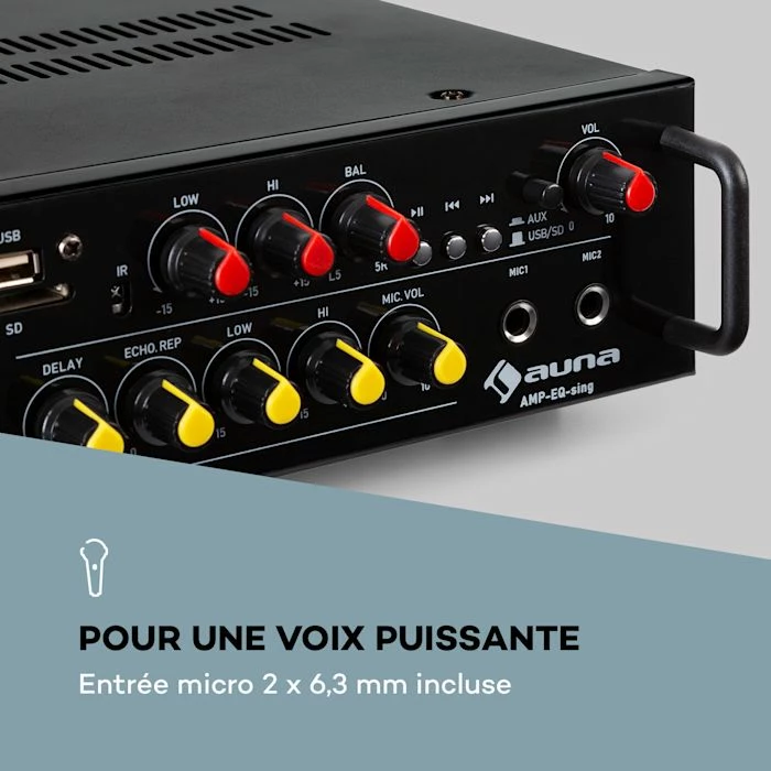 Auna Pro Amplificateurs HiFi Amp EQ BT Amplificateur Karaoké HiFi – Image 3