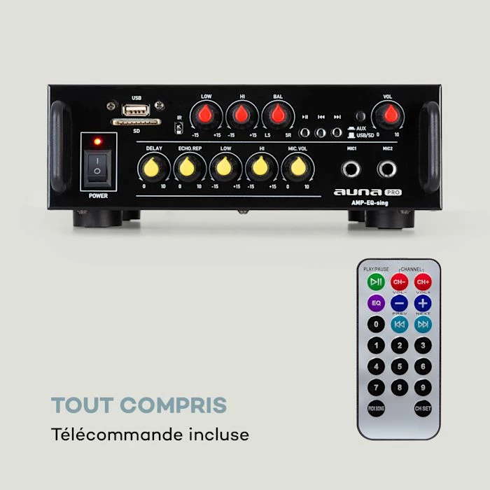 Auna Pro Amplificateurs HiFi Amp EQ BT Amplificateur Karaoké HiFi – Image 4