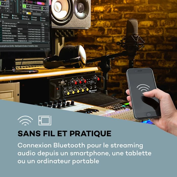 Auna Pro Amplificateurs HiFi Amp EQ BT Amplificateur Karaoké HiFi – Image 6