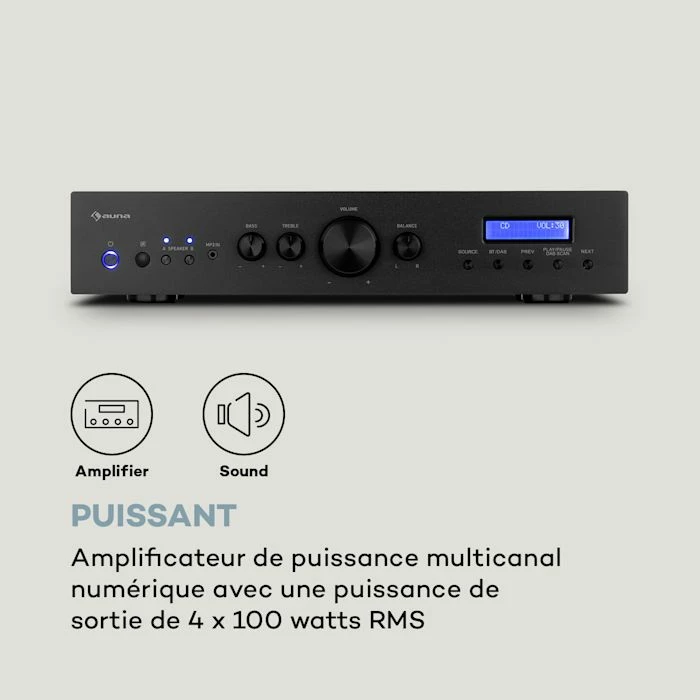 Auna Récepteurs Audio Stereo AMP-CD608 DAB Amplificateur HiFi Stéréo – Image 4