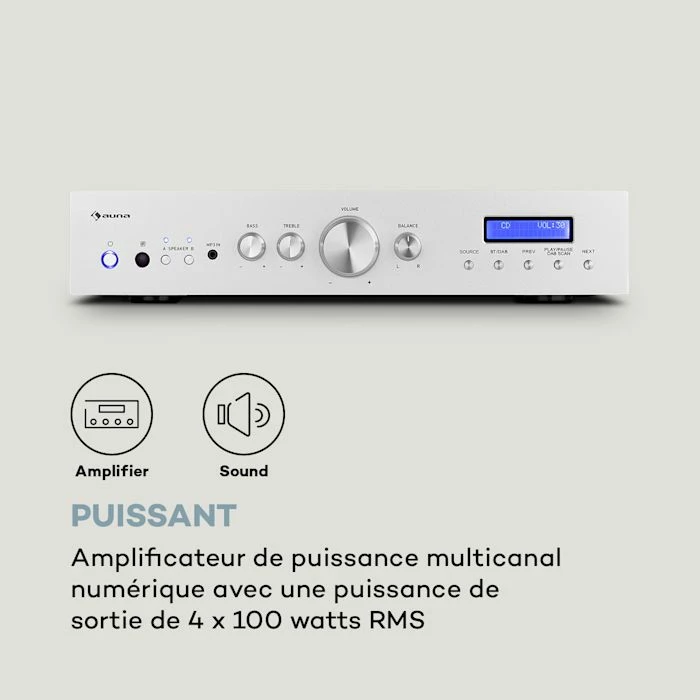Auna Récepteurs Audio Stereo AMP-CD608 DAB Amplificateur HiFi Stéréo – Image 4