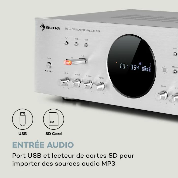 Auna Amplificateurs HiFi Amplificateur Numérique Surround AMP-218 BT – Image 5