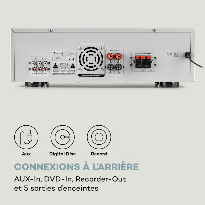 Auna Amplificateurs HiFi Amplificateur Numérique Surround AMP-218 BT – Image 6