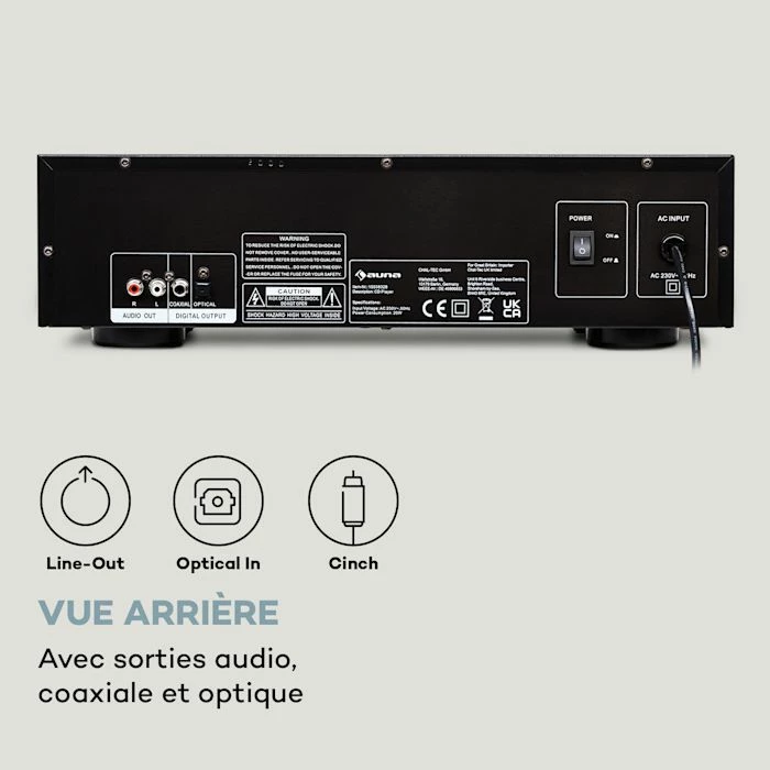 Auna Lecteurs CD HiFi CD-1000 DG Lecteur CD – Image 6