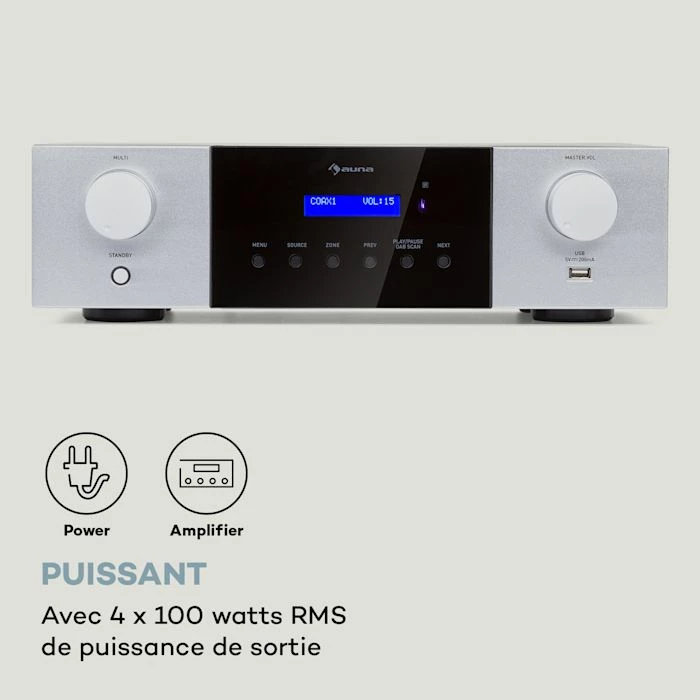 Auna Amplificateurs HiFi AMP-4000 DAB Amplificateur Stéréo Hi-fi – Image 4